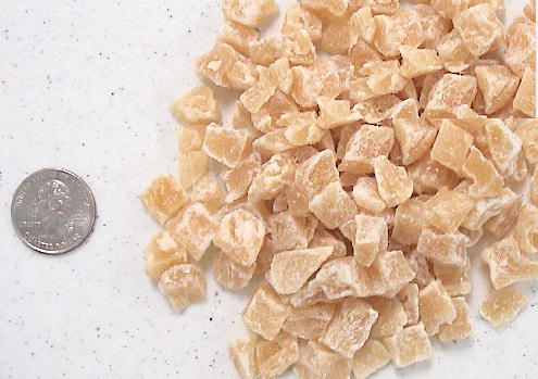 Organic Dehydrated (Chewy) Pineapple Cubes: 1/4 Pound